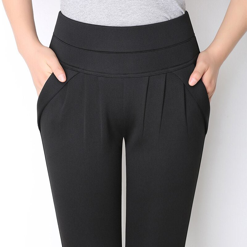 New Autumn Women Casual Loose High Waist Harem Pants Ladies Office Pants Plus Size Trousers S~4XL 5XL 6XL Blue Red Khaki Brown