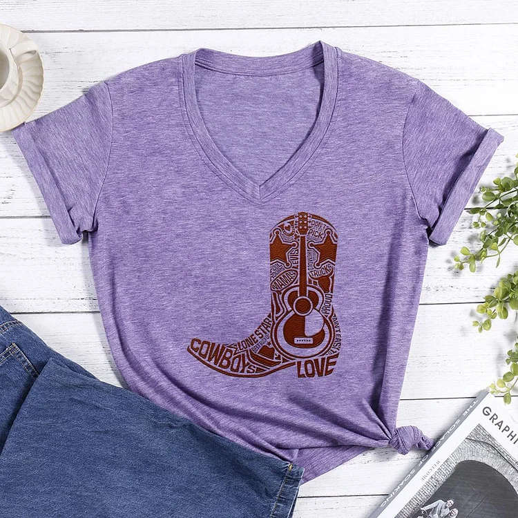 Country and western music V-neck T Shirt-Annaletters