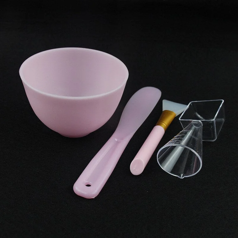 1set Portable DIY Mask Tools Non-toxic Silicone Bowl Brush Mud Stick Cup Spoon Kit Multi-functional Face Makeup Tools Durable