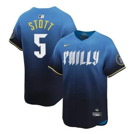 Men's Philadelphia Phillies #5 Bryson Stott  Blue 2024 City Connect Limited Player Jersey