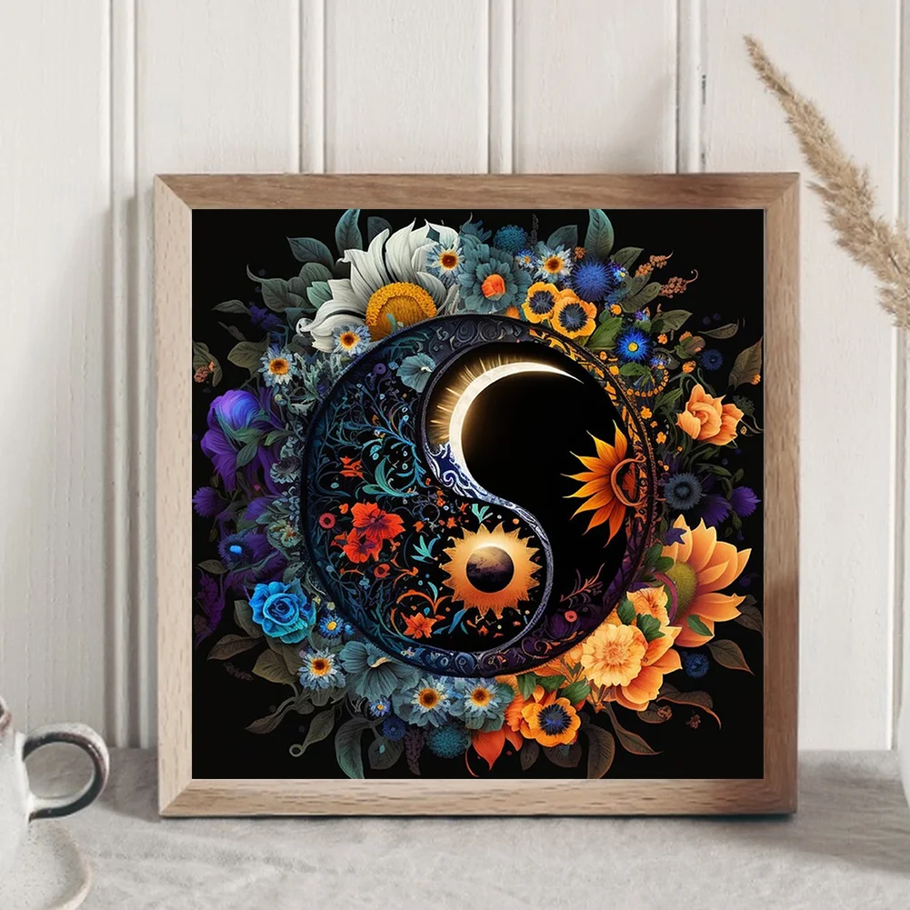 Diamond Painting - Full Round Drill - Tai Chi Diagram(Canvas|30*30cm)