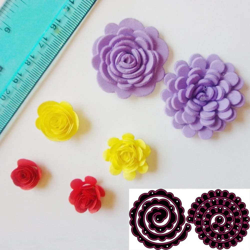 Spiral Flower Metal cutting Mould cutting Mould scrapbook Decoration embossed Photo album Decoration Card making DIY Handicrafts