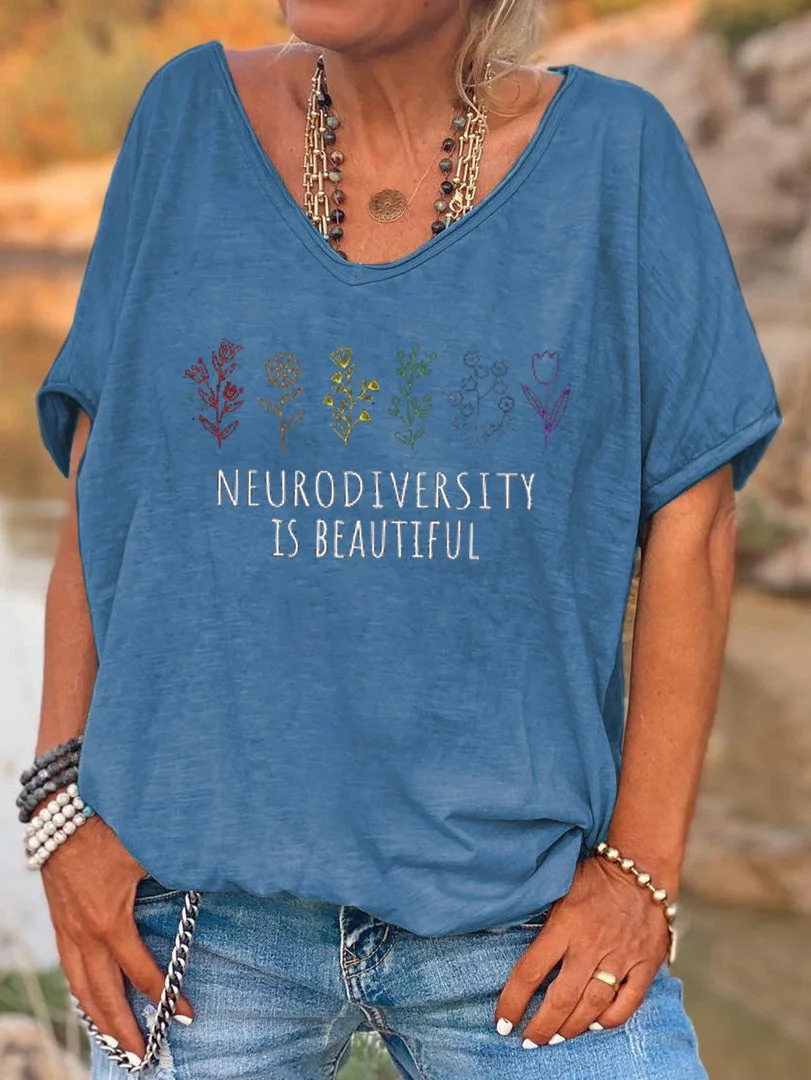 Short Sleeve Loose Be Kind Letter Printed T-shirt