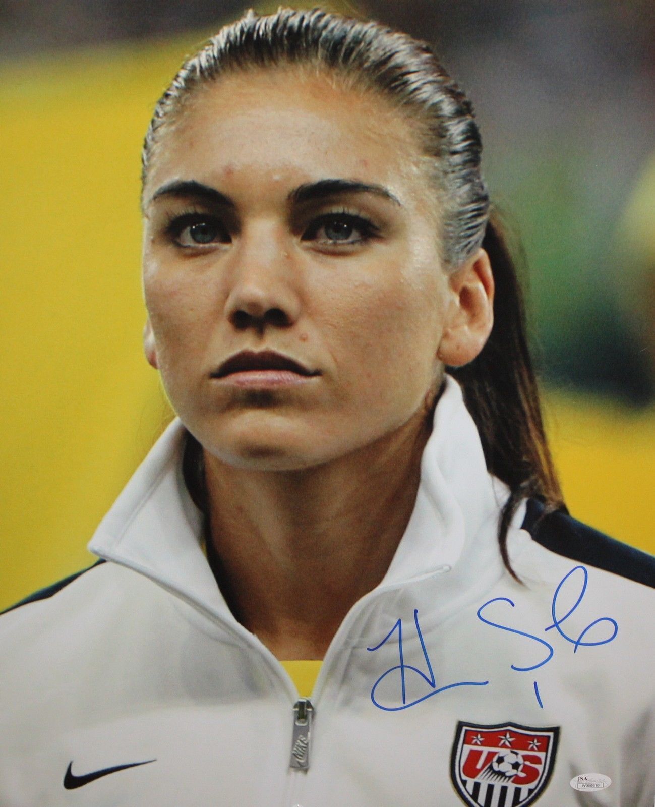 Hope Solo Autographed 16x20 Team USA Close Up Photo Poster painting- JSA W Authenticated