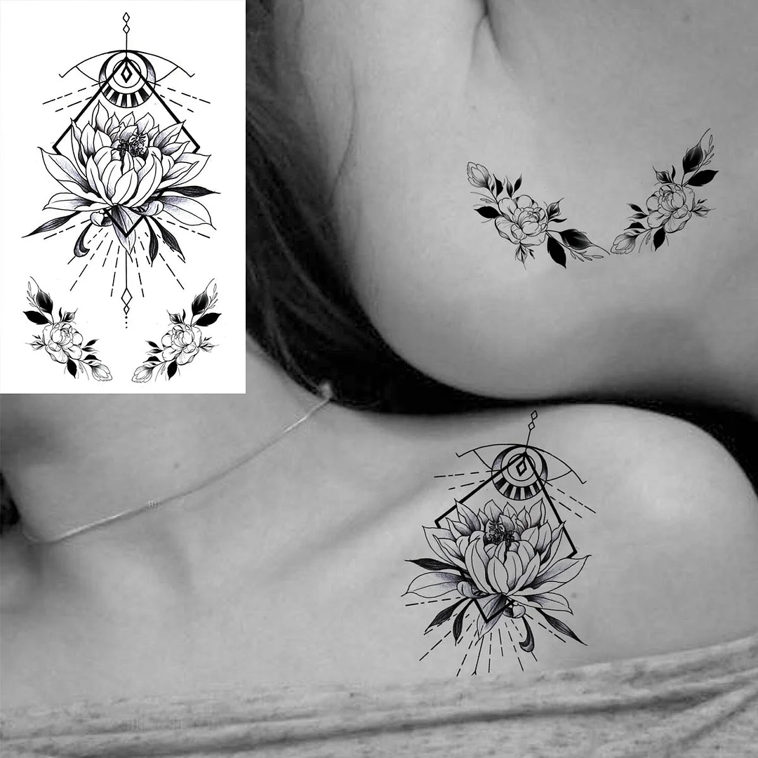 Black Universe Deer Sexy Back Temporary Tattoos For Women Planets Adult Planet Moon Realistic Fake Tattoo Transfer Tatoos