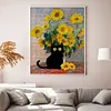 Van Gogh Sunflowers And Black Cat-11CT Stamped Cross Stitch 40*50cm/15.75*19.69in