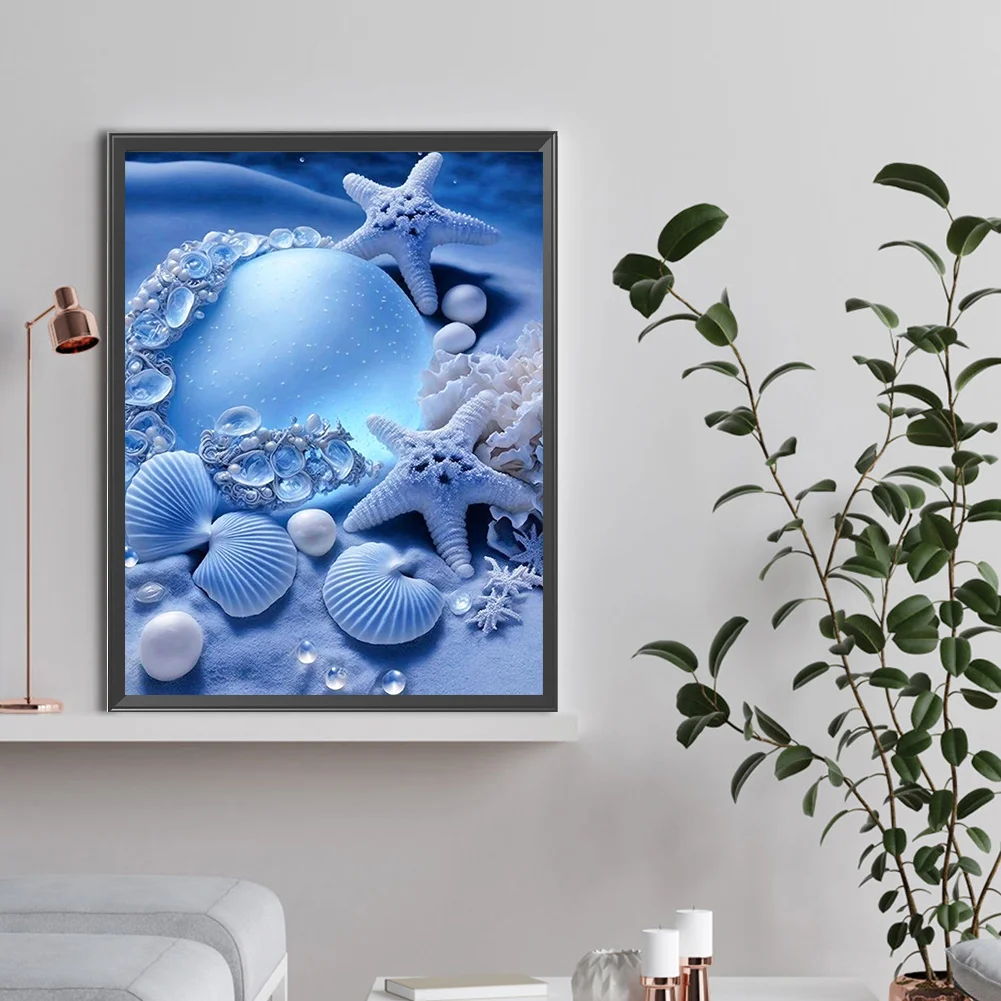 Diamond Painting - Full Round Drill - Coastal Blue Shell(Canvas|30*40cm)