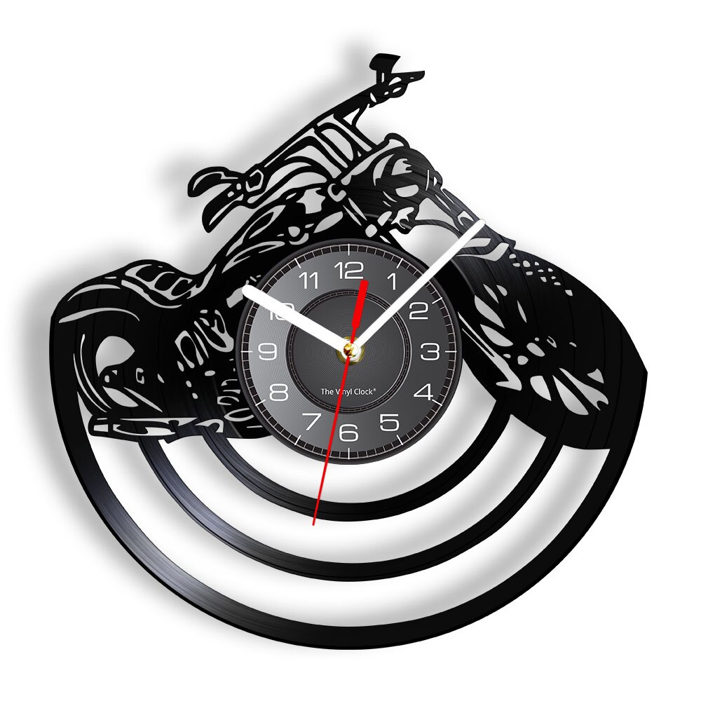 

Motorcycle Chopper Bike Wal - Vinyl Record Wall Clock - Without LED, 501 Original