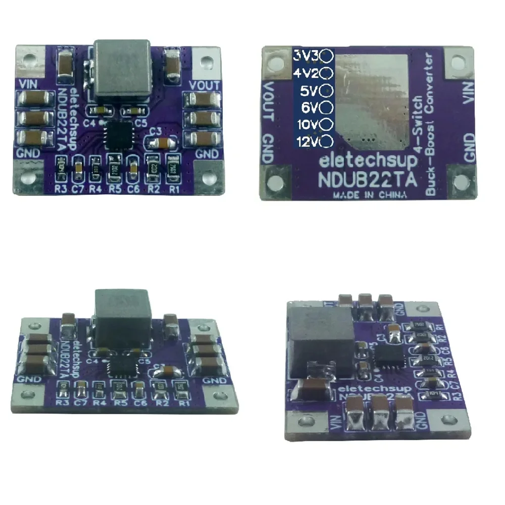 Max 3A Synchronous 4-Switch High Efficiency DC-DC Buck-Boost Converter Module 3-23V to 3.3V 4.2V 5V 6V 10V 12V Voltage Regulator