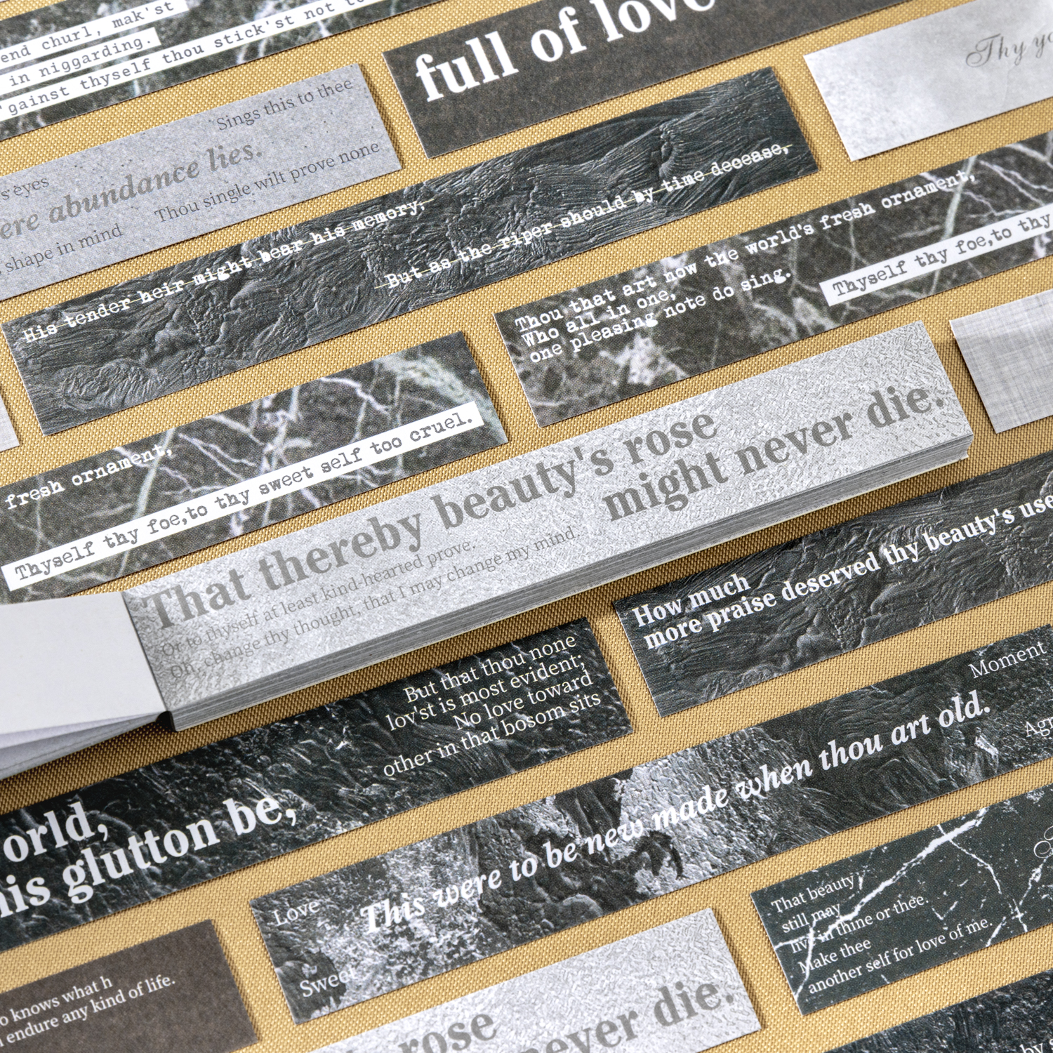 스티커북 - 사랑에 관한 100줄 시 시리즈 빈티지 영어 텍스트