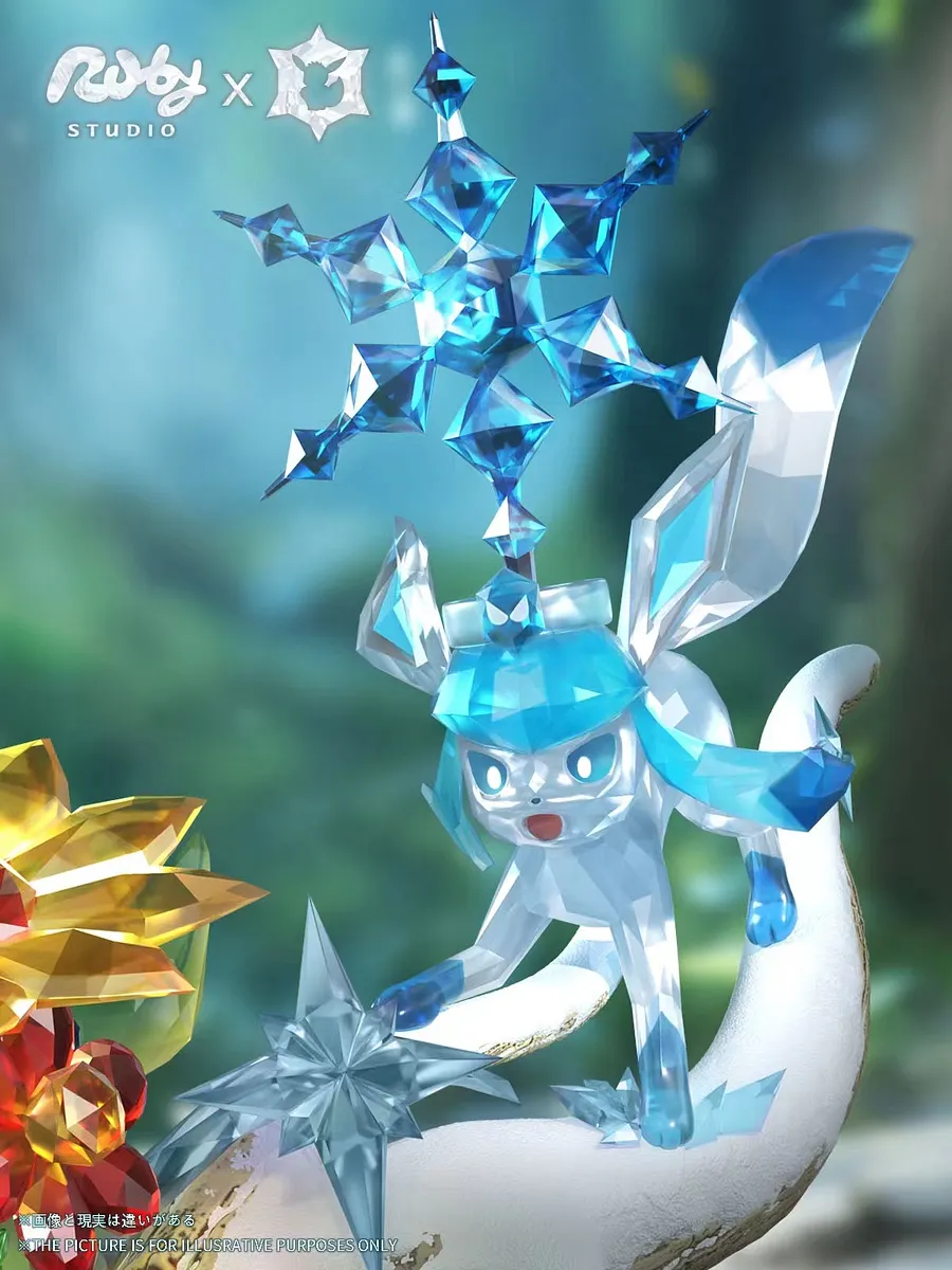 Ruby ​​Studio - Pokémon Terastal Eevee Forest #2 Leafeon & Glaceon Statue (GK