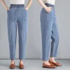 Women's High-Waisted Carrot-Fit Jeans in Stretch