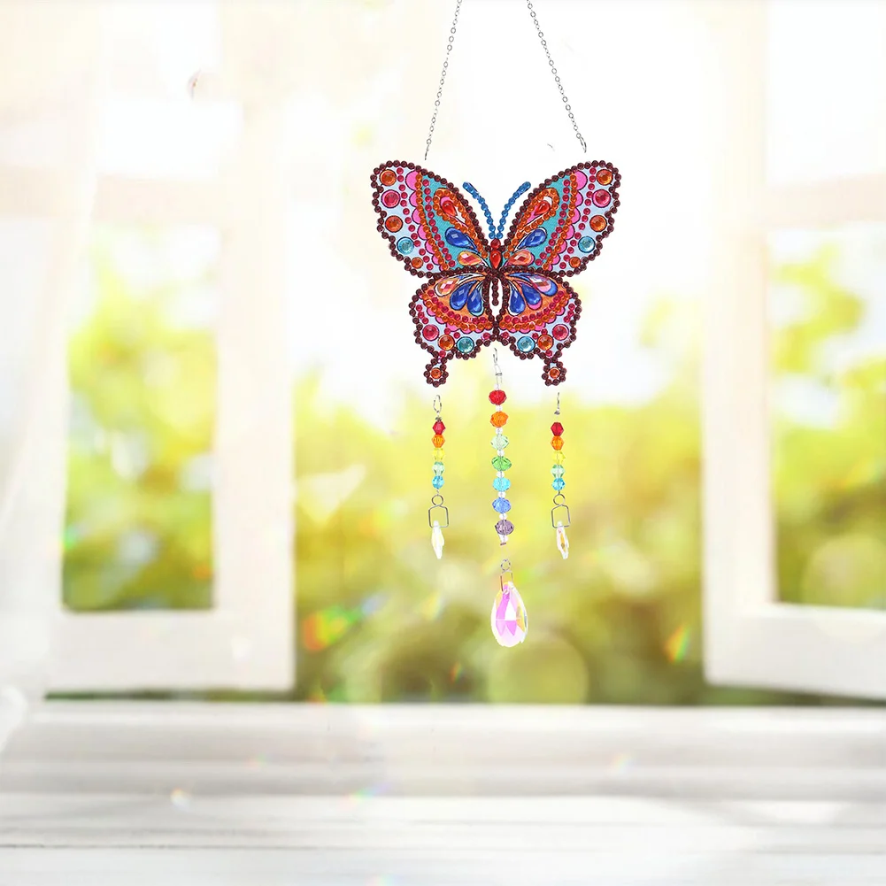 DIY Diamond Painting Light Catcher Hanging Crystal Wind Chime (Butterfly)