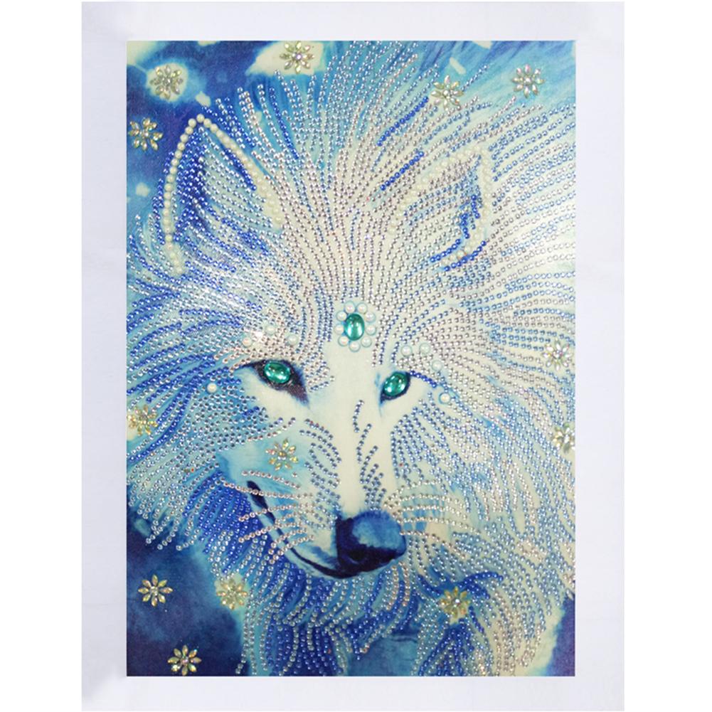 Wolf Animal 30x40cm(canvas) beautiful special shaped drill diamond painting