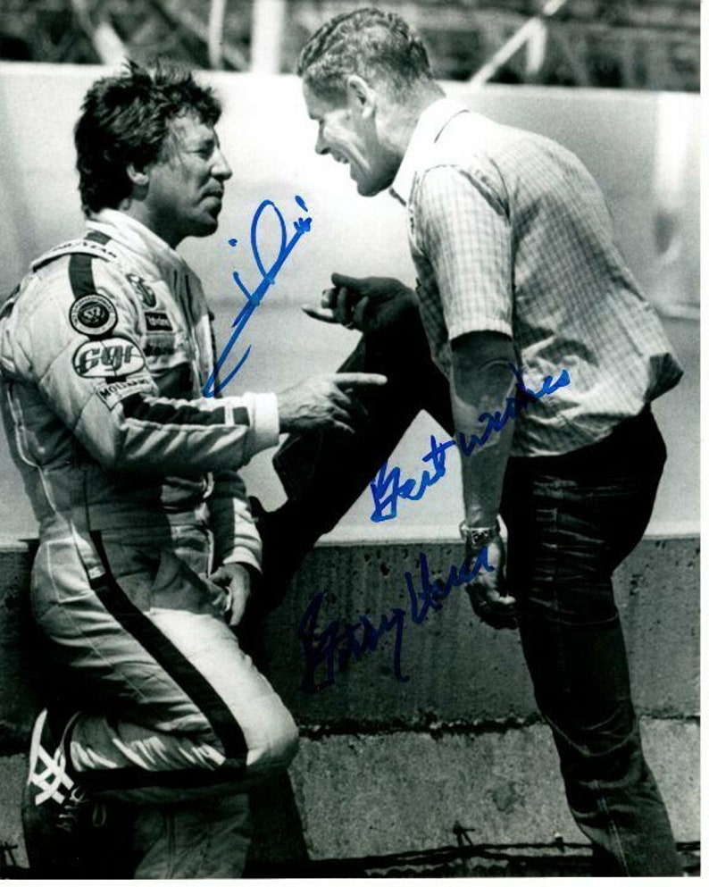 Mario andretti and bobby unser signed autographed Photo Poster painting