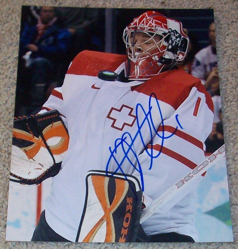 JONAS HILLER SIGNED AUTOGRAPH TEAM SWITZERLAND DUCKS 8x10 Photo Poster painting B w/PROOF