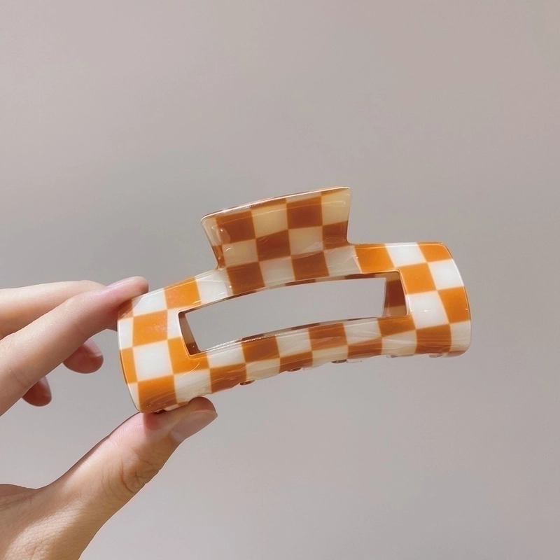 Meiya Hair Accessories New Color Checkerboard Hairpin Women’s Internet Celebrity Elegant Head Hair Grab Shark Clip
