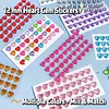 36pcs 12mm Heart Shape DIY Self-Adhesive Gem & Rhinestone Stickers Sparkling Jewel Stickers for Crafts & Decorations