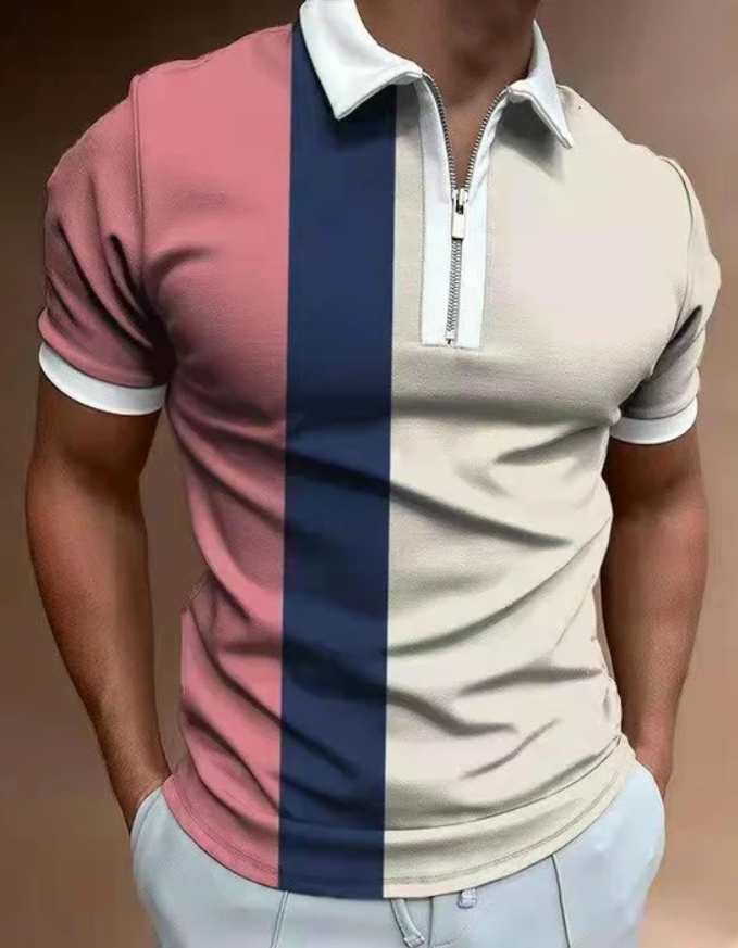 Men's Gradient Striped POLO Shirt