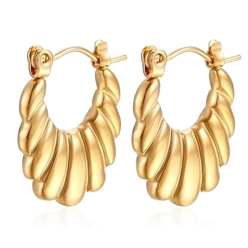 1 Pair Minimalist Classic Style Solid Color Plating 201 Stainless Steel 18K Gold Plated Earrings