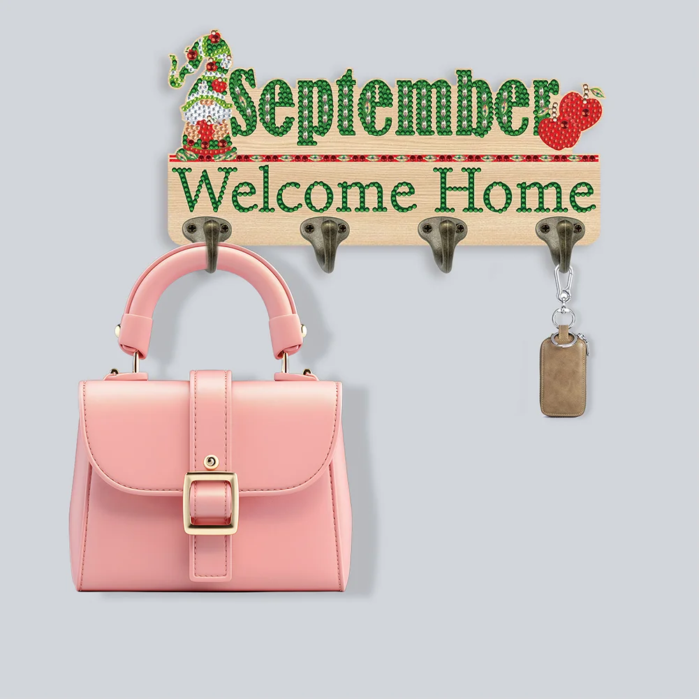 DIY Wooden Calendar September DIY Diamond Art Craft Wall Hooks for Beginners Adults