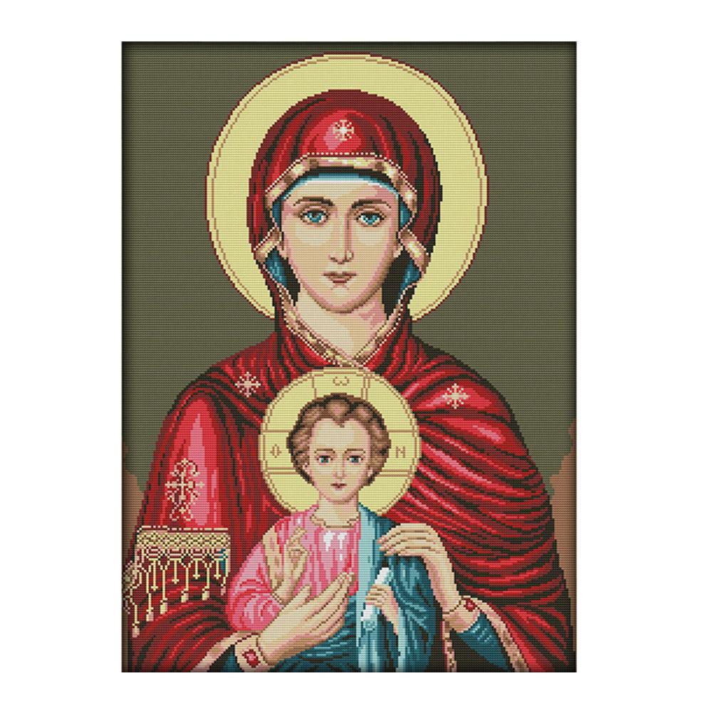 

Virgin and Child - 14CT Stamped Cross Stitch - 57*44cm, 501 Original