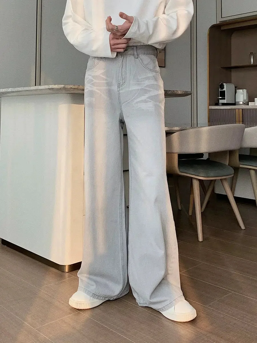 Aonga Wide-leg Gray Drapey Jeans