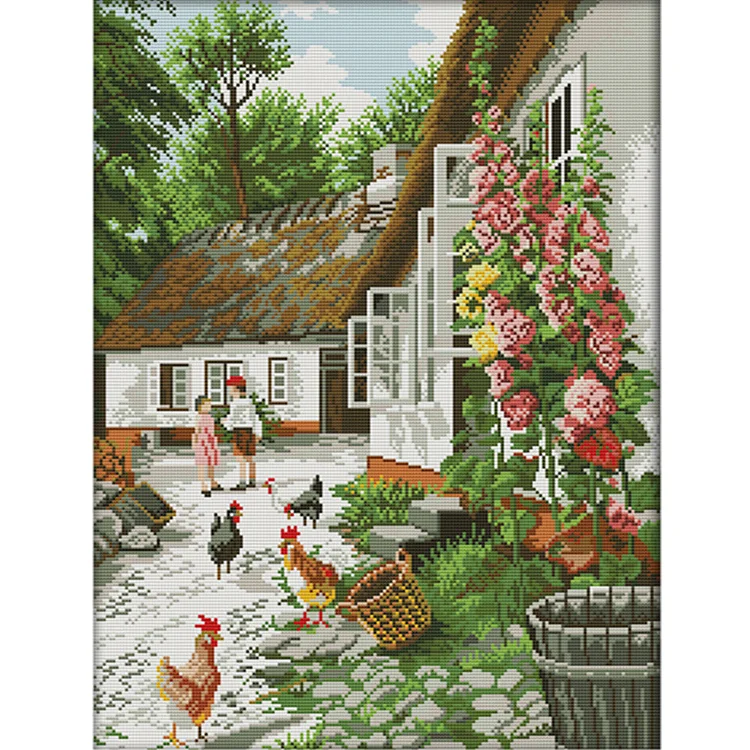 Farmhouse Ecological 14CT Printed Cross Stitch Kits (52*41CM) fgoby