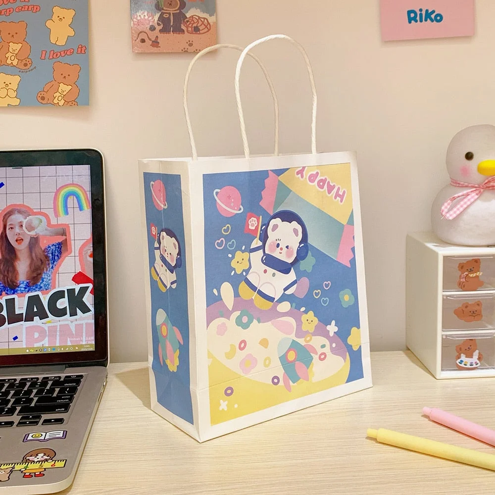 W&G Ins Cartoon Kawaii Girl Student Printing Rabbit Mini Packing Storage bag