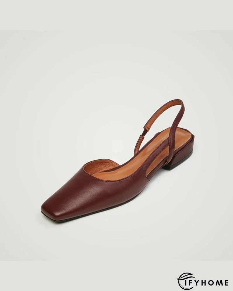 Square Toe Cutout Slingback Slip On Shoes | IFYHOME