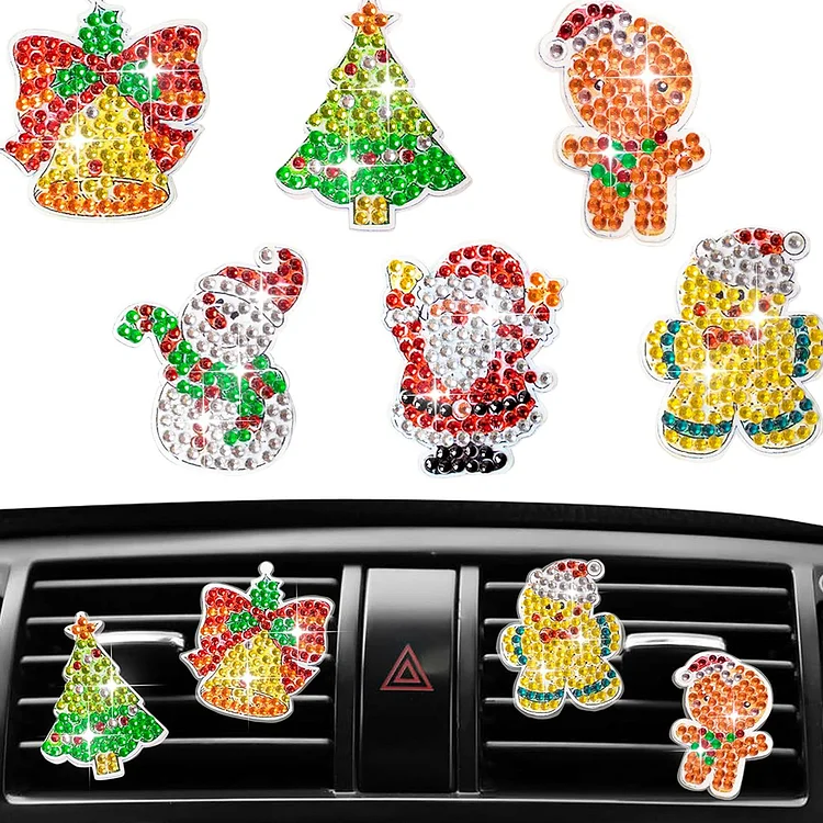 6Pcs Diamond Painting Car Air Vent Clips Car Decor for Women Girls (Christmas) gbfke