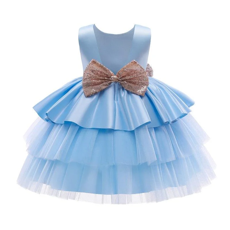 Newborn Baby Bownot Dress 1 Year Baby Girls 2nd Birthday Tutu Christening Gown Toddler Wedding Baptism Clothes Infant Party Wear