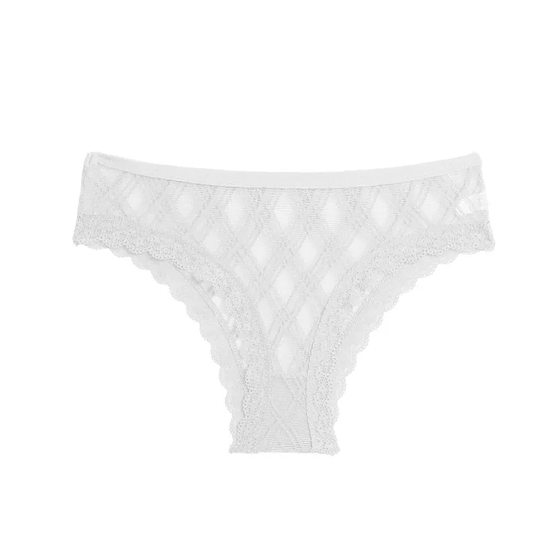 Women Lace Panties Sexy Lingerie Female Underwear Panties Floral Grid Lace Briefs Perspective Finetoo Design Ladies Girls Pantys