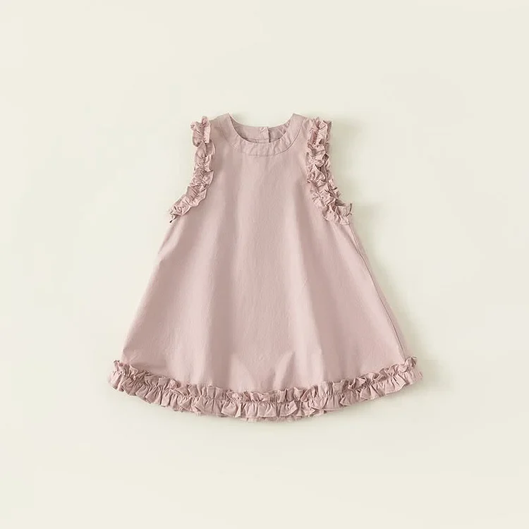Toddler Girl Lace Trim Sleeveless Dress