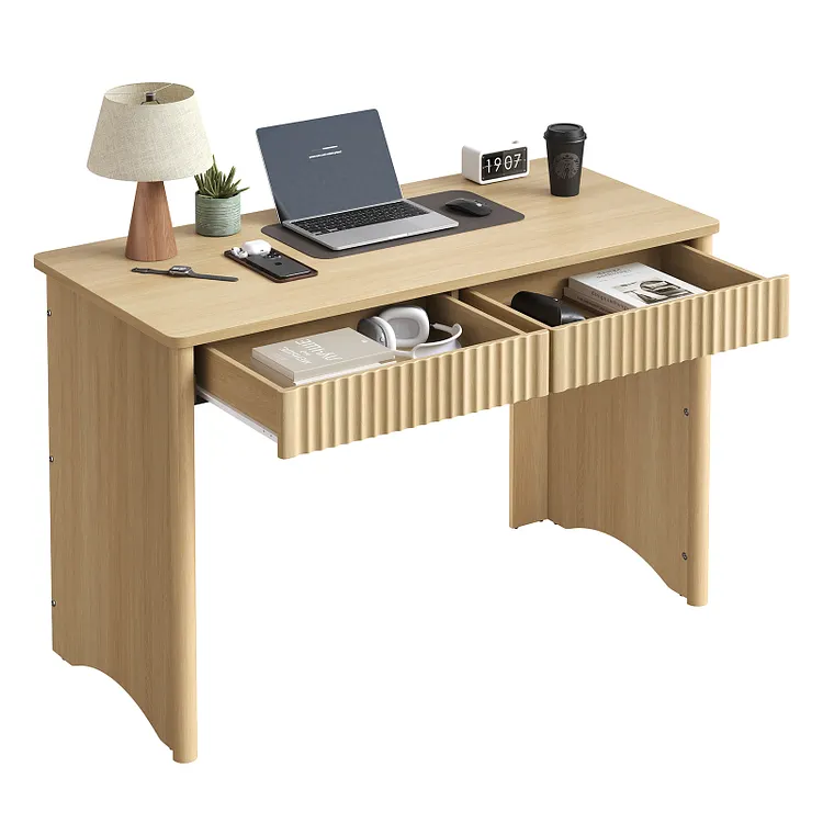 Bestier Computer Desk with 2 Storage Drawers 47 inch Wood Writing Desk Workstation Study PC Table for Home Office Bedroom Dorm