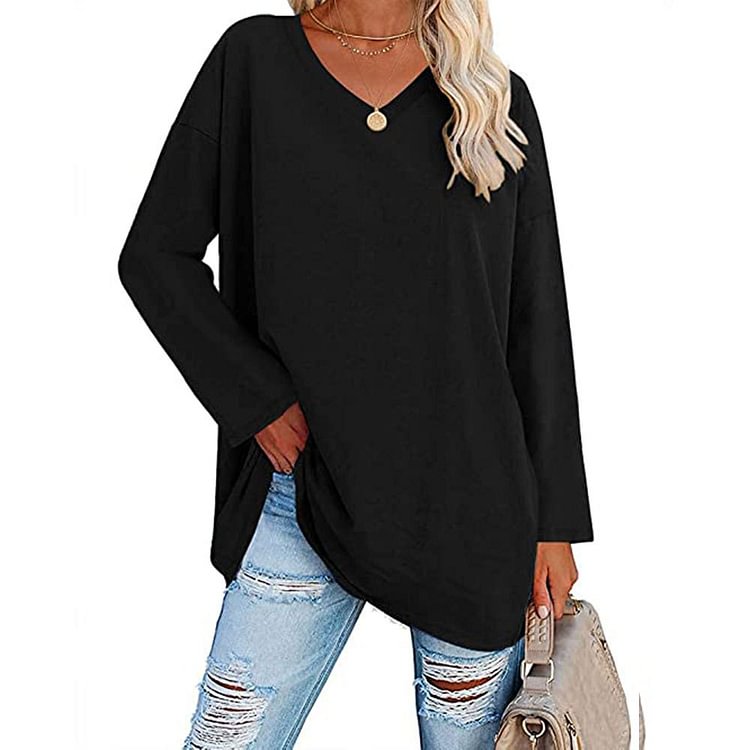 🔥The Last Day Promotion-SALE 50% OFF💋Women's loose long sleeve fashion V-neck