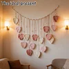 (Finished Product)Macrame Wall Hanging Macrame Leaves Tapestry Wall Hanging Decoration Boho Leaf Feather Tassel Garland Tapestry for Bedroom Living Room Nursery Decor