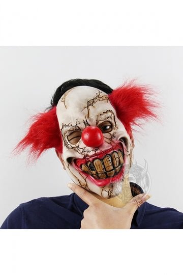 Scary Adult Duivel Clown Latex Mask For Halloween Cosplay Party-elleschic