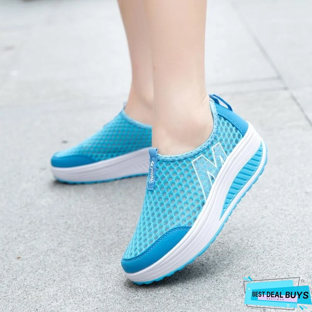 Women's Shoes Casual Breathable Sport Fashion Shoes Walking Flats Height Increasing Women Loafers