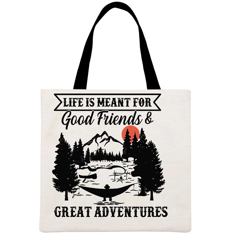 Camper Life Was Meant For Good Friends And Great Adventure Printed Linen Bag-Annaletters