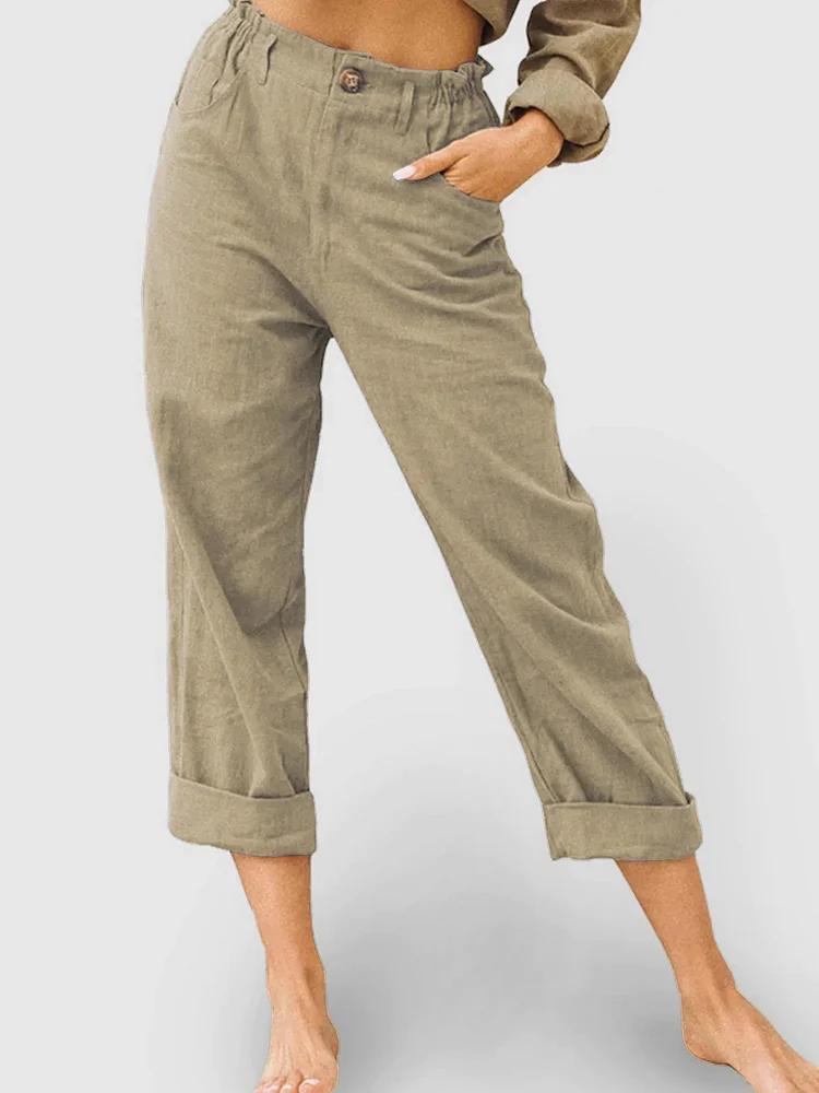 Cotton Linen Casual Stretch Pants