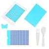 Multi-Section Diamond Painting Tray Kit 5D DIY Drills Plate with Spoon & Brush Set