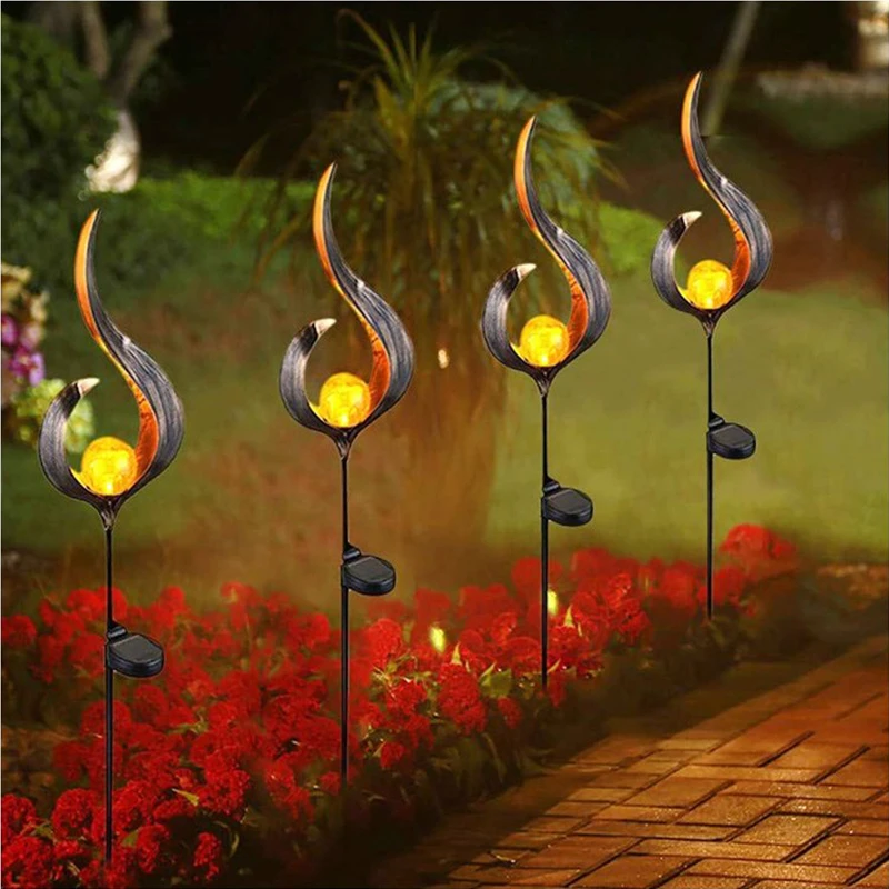 Garden Solar LED Crackle Waterproof Light