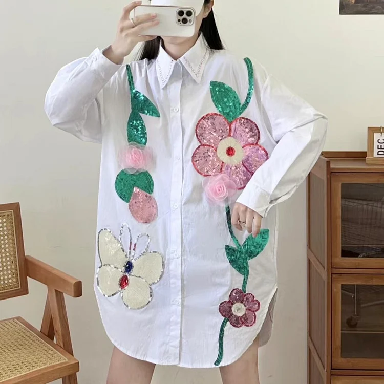 Personalized Three-Dimensional Floral Shirt