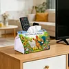 (24cm)Diamond Art Tissue Box DIY PU Napkin Cover for Home Decoration(farm chicken)