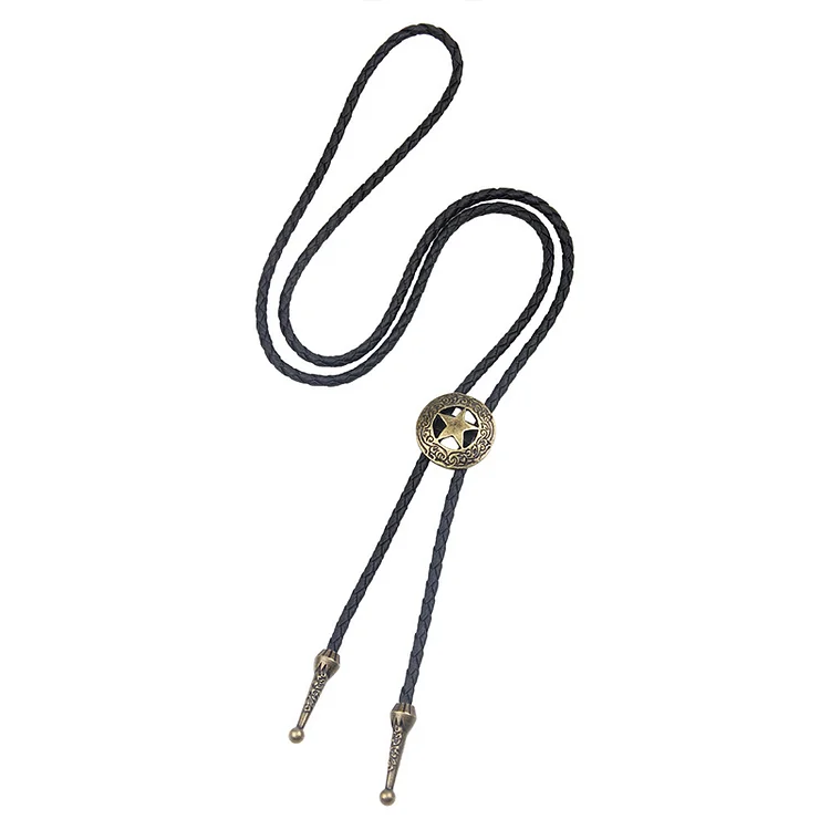 Retro Punk Denim Pentagram Adjustable Bolo Tie