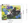 Diamond Painting -DIY Round Drill Cat lounging in Flowers