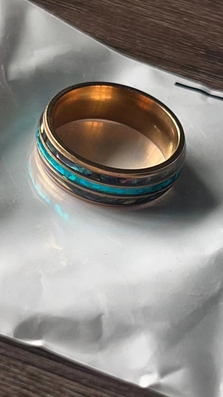 Minimalist Round Color Block Stainless Steel Unisex Rings