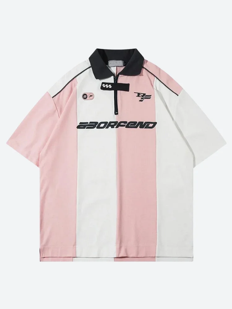 Brownm Half Zip-Up Jersey Top