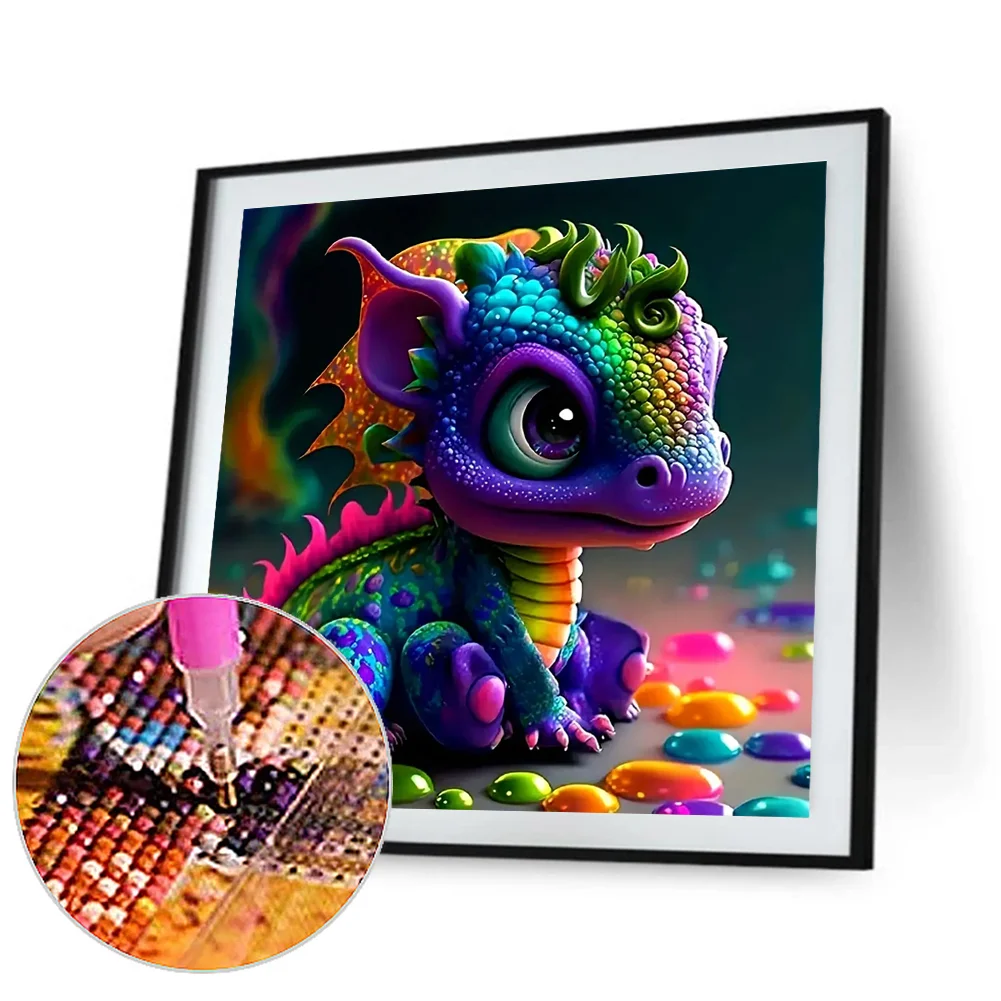 Diamond Painting - Full Round Drill - Dragon(Canvas|30*30cm)